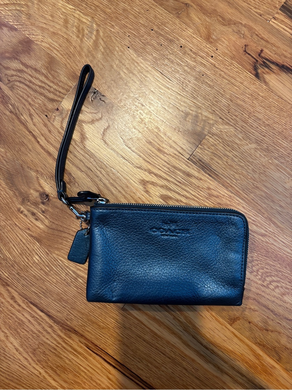 Coach Navy Leather Wristlet Wallet